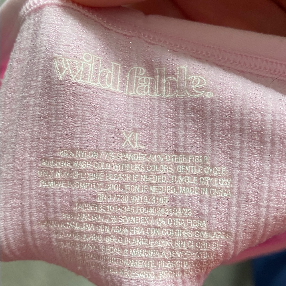 wild fable Light Pink Ribbed Short Sleeve Tee - Picture 3 of 3